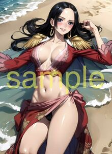 ONE PIECE ワンピース ボア・ハンコック 同人 アニメ セクシー 美少女 A4 写真 イラスト ファンアート ポスター