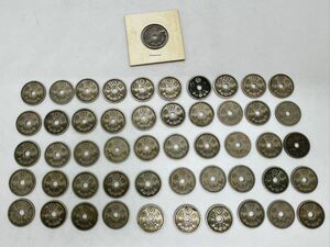 10 sen white copper coin large Japan 51 pieces set Taisho Showa era old coin coin money through .