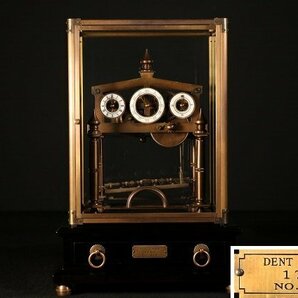 ☆皇帝☆アンティーク ゼンマイ式 ボール置時計 DENTLONDON製1769No.024 ガラスケース付 機械式置時計の画像1