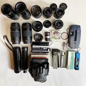  set sale Canon Nikon Minolta Pentax FUJI etc. lens binoculars tripod filter etc. junk operation not yet verification /A4625