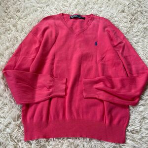 Polo by Ralph Lauren メンズ　コットンセーター　Ｖネック　長袖　薄手　Mサイズ