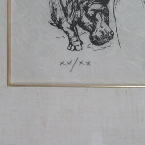 藤田嗣治 「イブと動物たち（L）」リトグラフ 39/150 1960年 額・証明書付き 絵画 希少 和紙刷り 140サイズ発送 W-2597198-39-mrrzの画像6