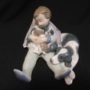 リヤドロ No.1535 「みんなおねんね」絶版 フィギュリン 箱付き LLADRO 陶器 置物 男の子 犬 80サイズ発送 w-2607935-127-mrrzの画像2