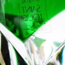 サンルイ 約39cm 大型フラワーベース 花瓶 花入 緑被せ グリーン クリスタルガラス SAINT LOUIS 120サイズ発送 KK-2633620-206-mrrz_画像6