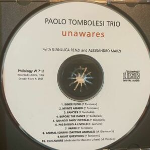 CD PAOLO TOMBOLESI TRIO / UNAWARESの画像3