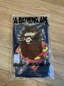 A BATHING APE アベイシングエイプ LサイズTシャツ　BAPE スーパーマン　ネイビー