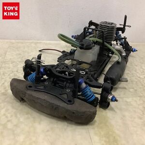 1円〜 ジャンク RC エンジンカー シャーシ、燃料タンク、マフラー 他