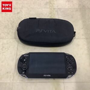 1円〜 動作確認済 初期化済 箱無 PlayStation Vita PSVITA 本体 PCH-1100 ブラック、収納ポーチの画像1