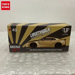 1円〜 MINI GT LB★WORKS ニッサン GT-R R35 タイプI リアウィングver.2 サテンゴールド w/カーボン 静岡2019限定版の画像1