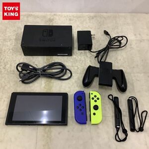 1円〜 動作確認/初期化済 箱無 Nintendo Switch HAC-001 本体 Joy-Con ブルー ネオンイエロー ドック 他