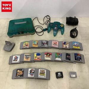 1円〜 訳あり NINTENDO64 本体 クリアブルー コントローラー 64ソフト ゼルダの伝説 時のオカリナ マリオカート64 他