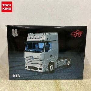 1円〜 欠品 NZG 1/18 メルセデス ベンツ Actros GigaSpace 4×2 Schwarz mit Streifen Black with stripes