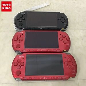 1円〜 動作確認/初期化済 箱無 PSP-3000 ブラック レッド