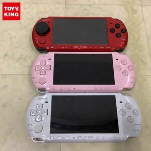 1円〜 欠品 動作確認/初期化済 箱無 PSP 本体 PSP-3000 ブロッサムピンク レッド/ブラック 他