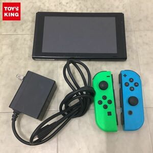 1円〜 ジャンク 初期化済 箱無 Nintendo Switch HAC-001 ネオンブルー ネオングリーン