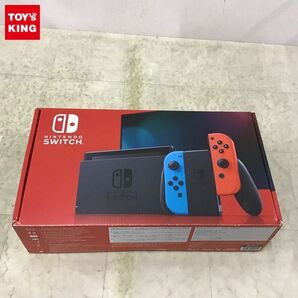 1円〜 動作確認/初期化済 Nintendo Switch 本体 HAC-001（-01） Joy-Con（L）ネオンブルー HAC-015 （R）ネオンレッド HAC-016の画像1