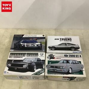 1円〜 アオシマ 1/24 トヨタ AE86 スプリンタートレノ GT-APEX ’85、LBワークス ケンメリ4Dr 2015Ver. 等の画像1