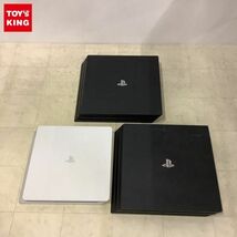 1円〜 動作確認/初期化済 箱無 PS4 本体 CUH-2200A グレイシャー・ホワイト CUH-7000B ジェットブラック 2点_画像1