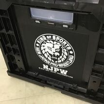 1円〜 新日本プロレスリング 折りたたみコンテナボックス グレー ブラック_画像5