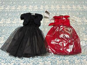 Nine Style製　黒のバラレースワンピースドレス/ボークス製　赤のバック編上げワンピースドレス　セット　SD/SD13/SDGr/SDB/DDS/DD