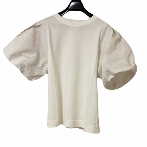 カットソー Tシャツ 半袖 クルーネック ホワイト 5分袖