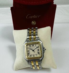 □ Cartier(カルティエ) 腕時計 パンテールMM QZ YG×SS 2ロウ デイト SS×K18YG アイボリー文字盤/263504/49-31