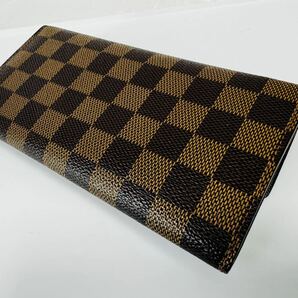 □ LOUISVUITTON ルイヴィトン ポルトフォイユサラ ダミエ エベヌ 長財布 箱、保存袋付 / 264525 / 424-81の画像3