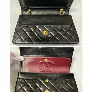 ◇ CHANEL シャネル マトラッセ チェーンショルダーバッグ ラムスキン ダブルフラップ ターンロック ゴールド金具 / 263792 / 416-1 の画像7