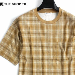 新品 タケオキクチ 抗菌防臭 吸水速乾 半袖 Tシャツ M 春夏 THE SHOP TK オンブレチェック シャツ トップス メンズ カジュアル ◆TKSS14