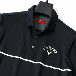 新品 定価1.7万 キャロウェイ レッドレーベル ジャガード 半袖 ポロシャツ L Callaway ゴルフ GOLF シャツ ウェア メンズ 黒 ◆CC2224Bの画像3