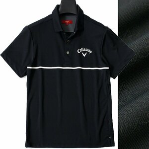 新品 定価1.7万 キャロウェイ レッドレーベル ジャガード 半袖 ポロシャツ 3L Callaway ゴルフ GOLF シャツ ウェア メンズ 黒 ◆CC2224C