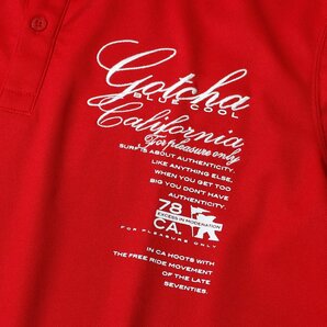 新品 ガッチャ ゴルフ ビッグ ロゴ 半袖 ポロシャツ L 春夏 GOTCHA GOLF シャツ 吸水速乾 ロゴ刺繍 UVカット メンズ ウェア 赤 ◆CC2206Bの画像6