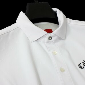 新品 定価1.7万 キャロウェイ レッドレーベル ジャガード 半袖 ポロシャツ 3L Callaway ゴルフ GOLF シャツ ウェア メンズ 白 ◆CC2226Cの画像4