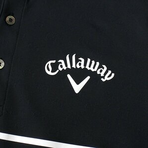 新品 定価1.7万 キャロウェイ レッドレーベル ジャガード 半袖 ポロシャツ M Callaway ゴルフ GOLF シャツ ウェア メンズ 黒 ◆CC2224Aの画像8