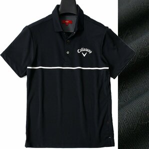新品 定価1.7万 キャロウェイ レッドレーベル ジャガード 半袖 ポロシャツ M Callaway ゴルフ GOLF シャツ ウェア メンズ 黒 ◆CC2224Aの画像1