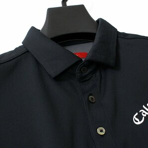 新品 定価1.7万 キャロウェイ レッドレーベル ジャガード 半袖 ポロシャツ M Callaway ゴルフ GOLF シャツ ウェア メンズ 黒 ◆CC2224Aの画像4