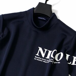 新品 ニコル ゴルフ 吸水速乾 中厚 モックネック 半袖 シャツ 50 (LL) 紺 NICOLE GOLF ハイネック シャツ メンズ ウェア 春夏 ◆CC2177Cの画像3