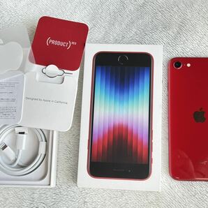 「完動美品が画面割れでジャンク品」 iPhone SE 第3世代 128GB RED デュアルSIM 赤 MMYH3J/A A2782 付属品は未使用 製品箱 SE3 ジャンクの画像1