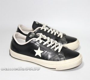 コンバース ワンスター OX 黒 ブラック レザー US5.5 24cm 中古 美品 converse ONE STAR 1C1255 