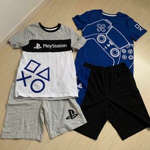 美品　NEXT PlayStationデザインTシャツ＆スウェットハーフパンツ140サイズ　上下セット2組