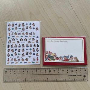 ディズニー　白雪姫7人の小人　シール＆メッセージカード
