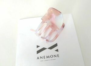 アネモネ　マルチ柄ミニバンス　ピンク　anemone ヘアクリップ　アクセサリー　韓国　マーブル　アセテート