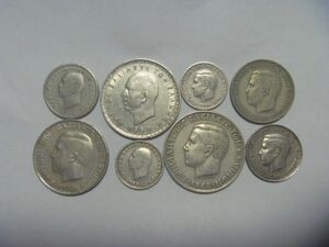 ギリシャ王国 古銭 8種 旧硬貨 コイン 外国貨幣 外国銭 セット まとめ売り 同梱割引あり