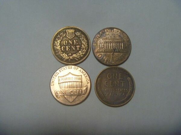 アメリカ 古銭 インディアンヘッドセント等 1セント硬貨4種 外国貨幣 コイン 外国銭 セット まとめ売り 同梱割引あり
