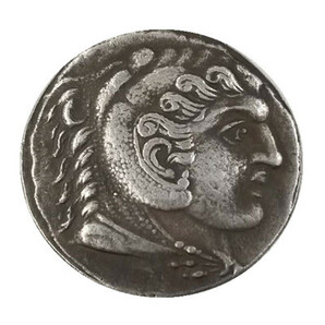 1円スタート アンティークコイン 古代コイン BC328~323 アレキサンダー大王レプリカ 409の画像1