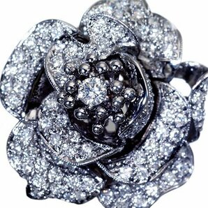 1円～【ジュエリー極】極上品！超豪華薔薇デザイン輝く！上質天然ダイヤモンド1.34ct 超高級K18WGリング k8408ikl【送料無料】の画像2