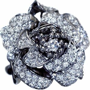 1円～【ジュエリー極】極上品！超豪華薔薇デザイン輝く！上質天然ダイヤモンド1.34ct 超高級K18WGリング k8408ikl【送料無料】の画像4