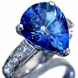 1円～【ジュエリー極】サファイアブルー煌く！大粒良質天然ブルーサファイア7.142ct＆ダイヤ0.43ct 高級Pt900リング k8471um【送料無料】の画像3