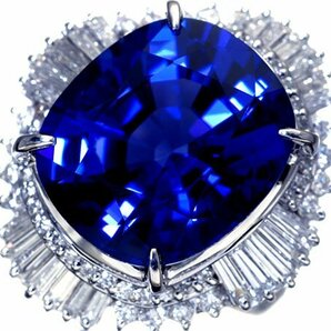 1円～【ジュエリー極】超極上品！特級天然特大タンザナイト17.73ct＆極上ダイヤモンド2.00ct 超高級Pt900リング h6567mml【送料無料】の画像2