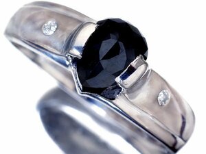 1 jpy ~[ jewelry ultimate ] lacquer black . shines!1 bead natural black diamond Monde 1.48ct& clear diamond 0.01ct high class K18WG ring t4259vl[ free shipping ]